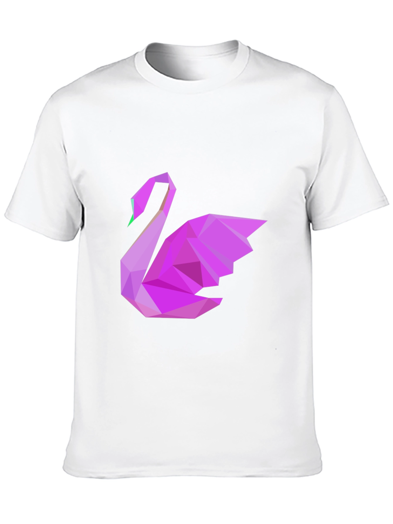 Geometric Swan Graphic Tee - Black