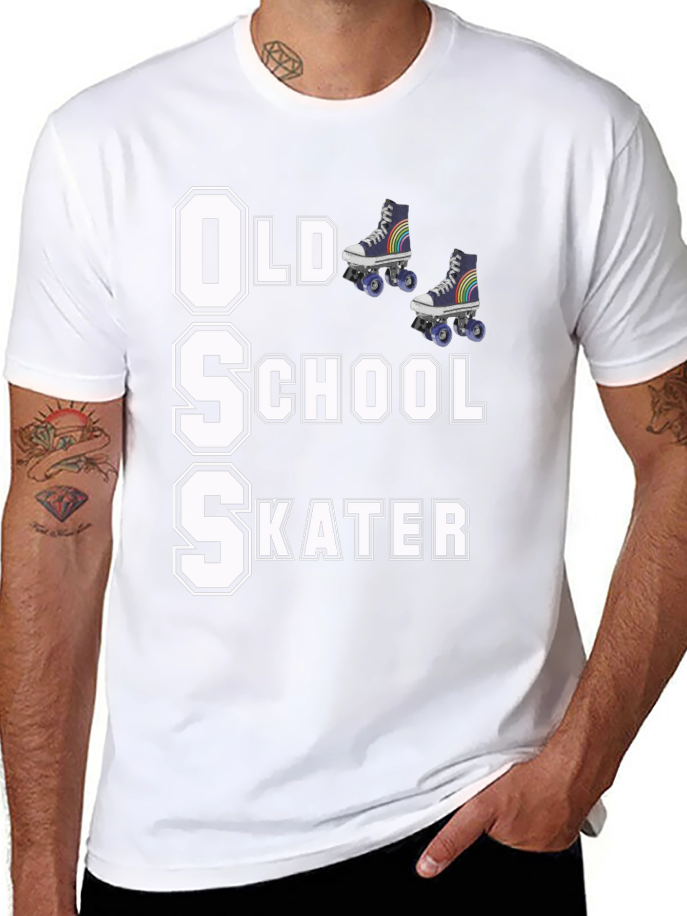 Old School Skater T-Shirt Retro Roller Skate Tee