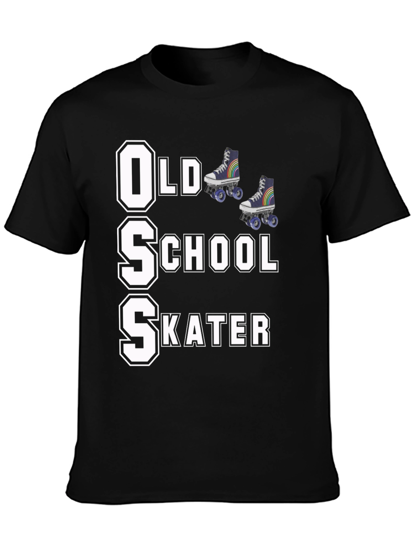 Old School Skater T-Shirt Retro Roller Skate Tee