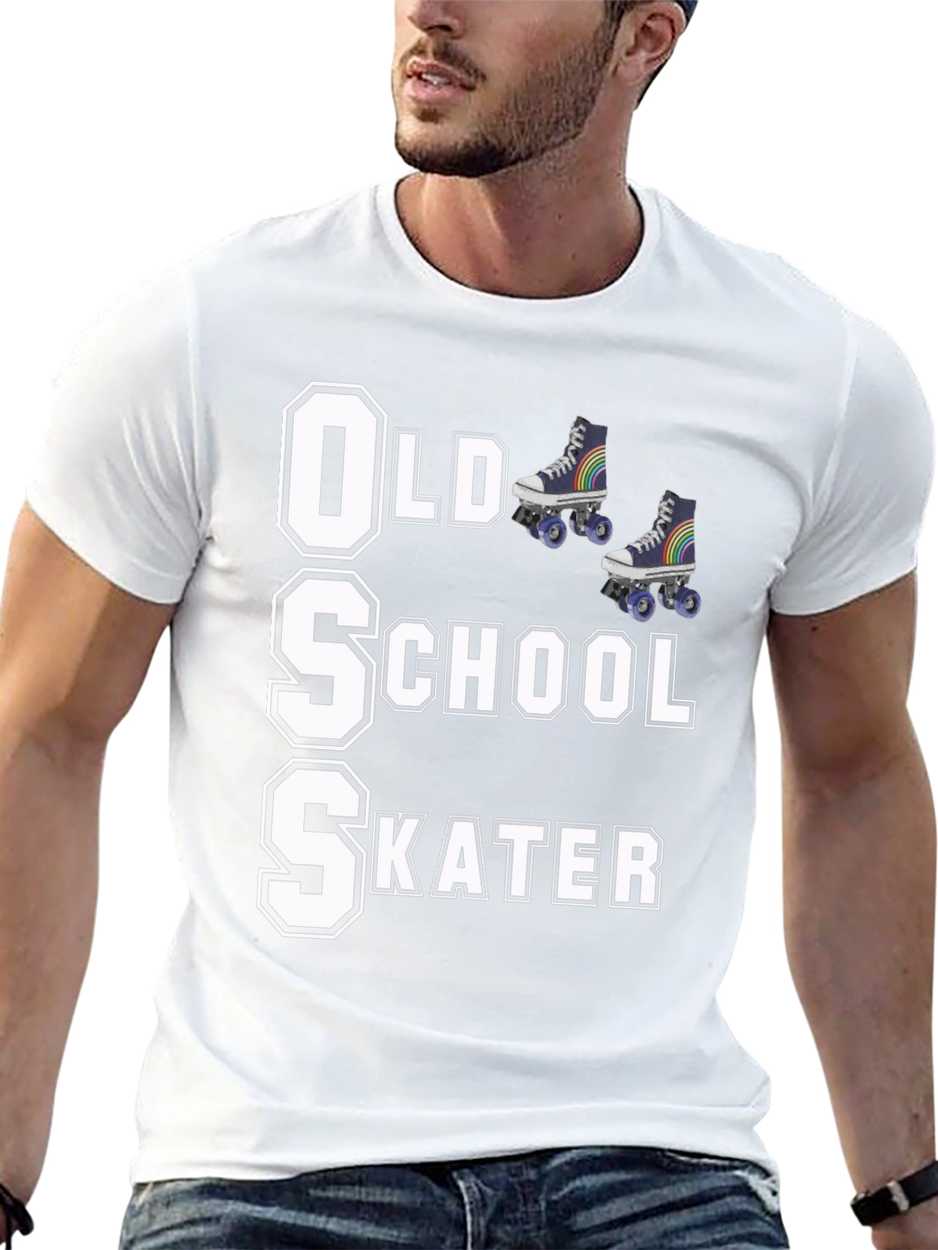 Old School Skater T-Shirt Retro Roller Skate Tee