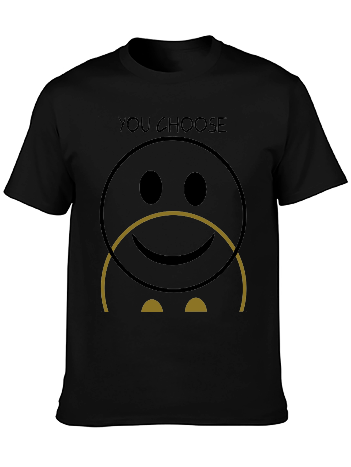 You Choose Black Graphic T-Shirt - Smiley Face Design