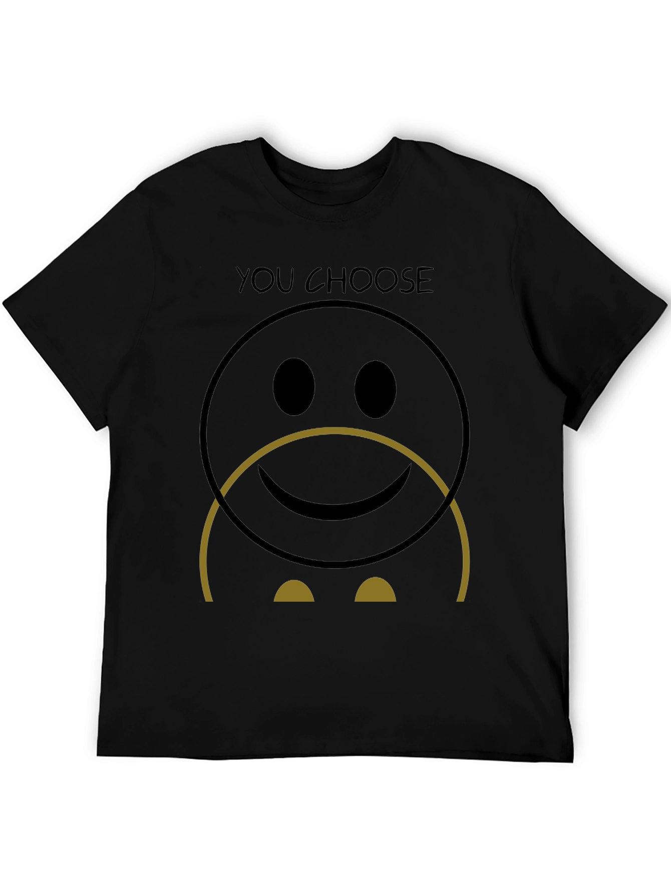 You Choose Black Graphic T-Shirt - Smiley Face Design