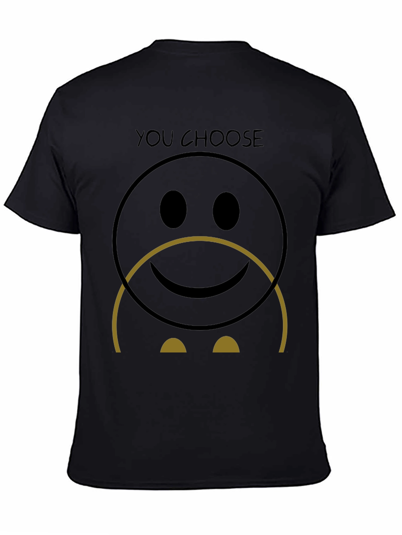 You Choose Black Graphic T-Shirt - Smiley Face Design