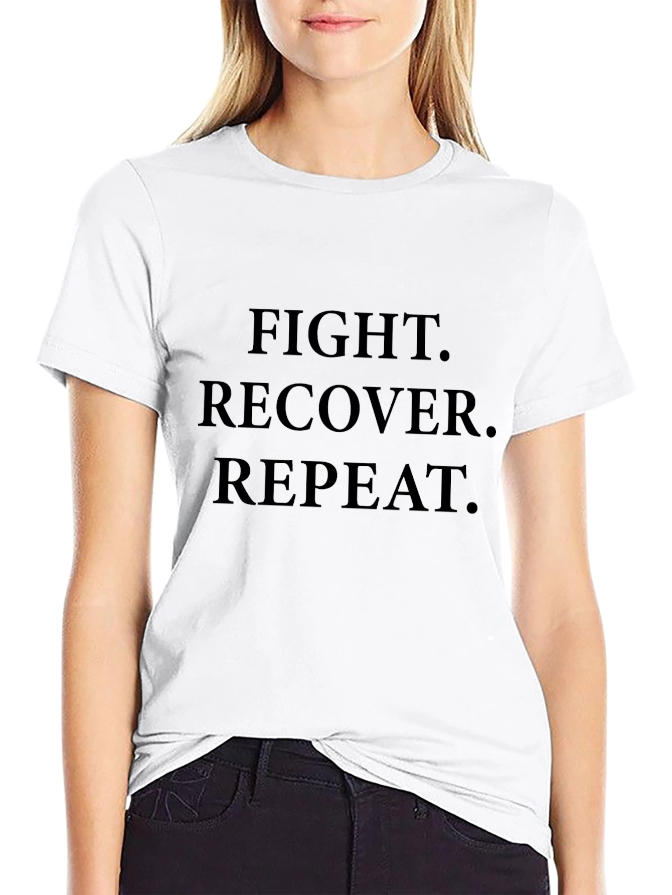 Fight Recover Repeat Graphic Tee - Black
