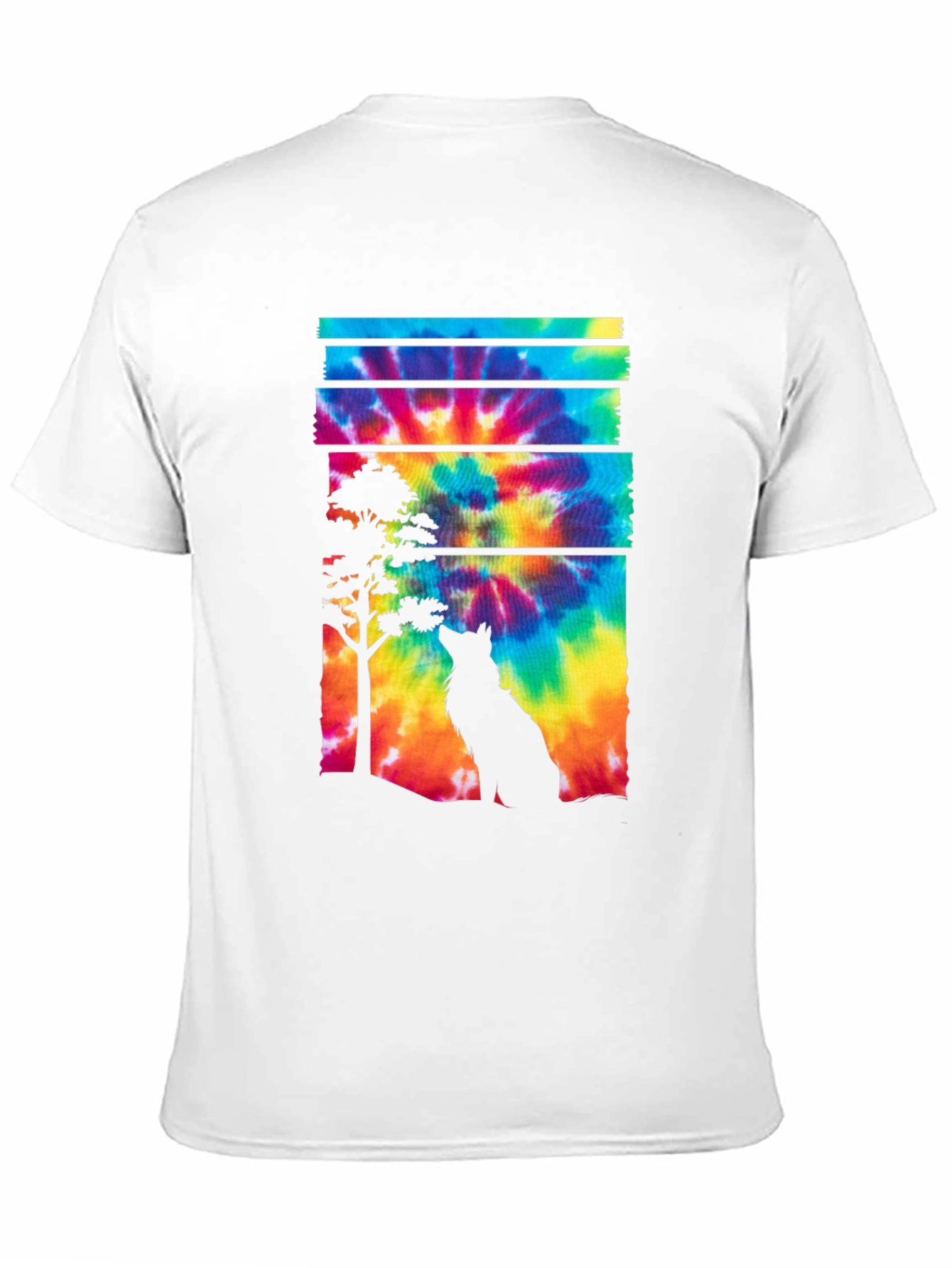 Wolf Tie Dye Graphic Tee - Black