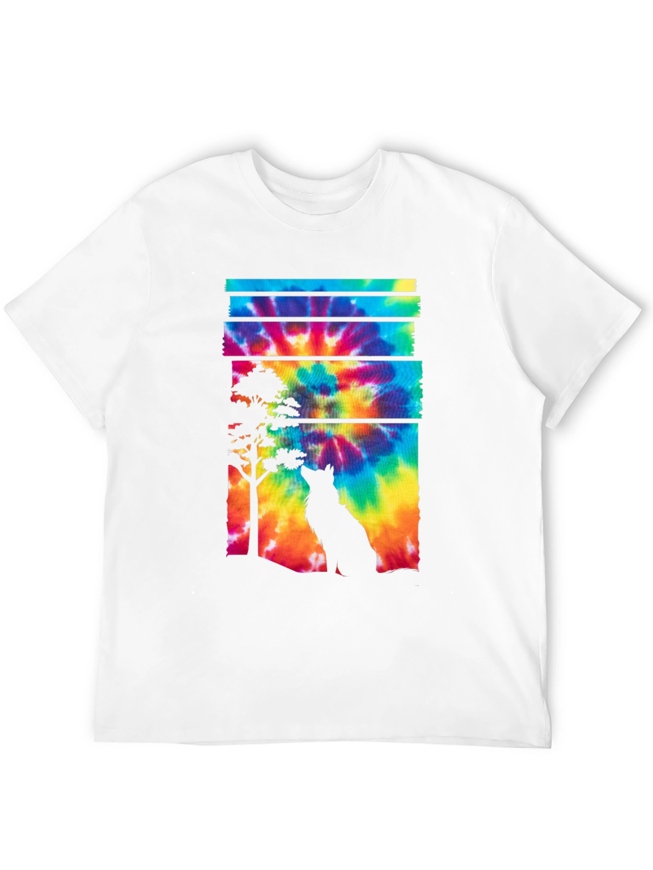 Wolf Tie Dye Graphic Tee - Black