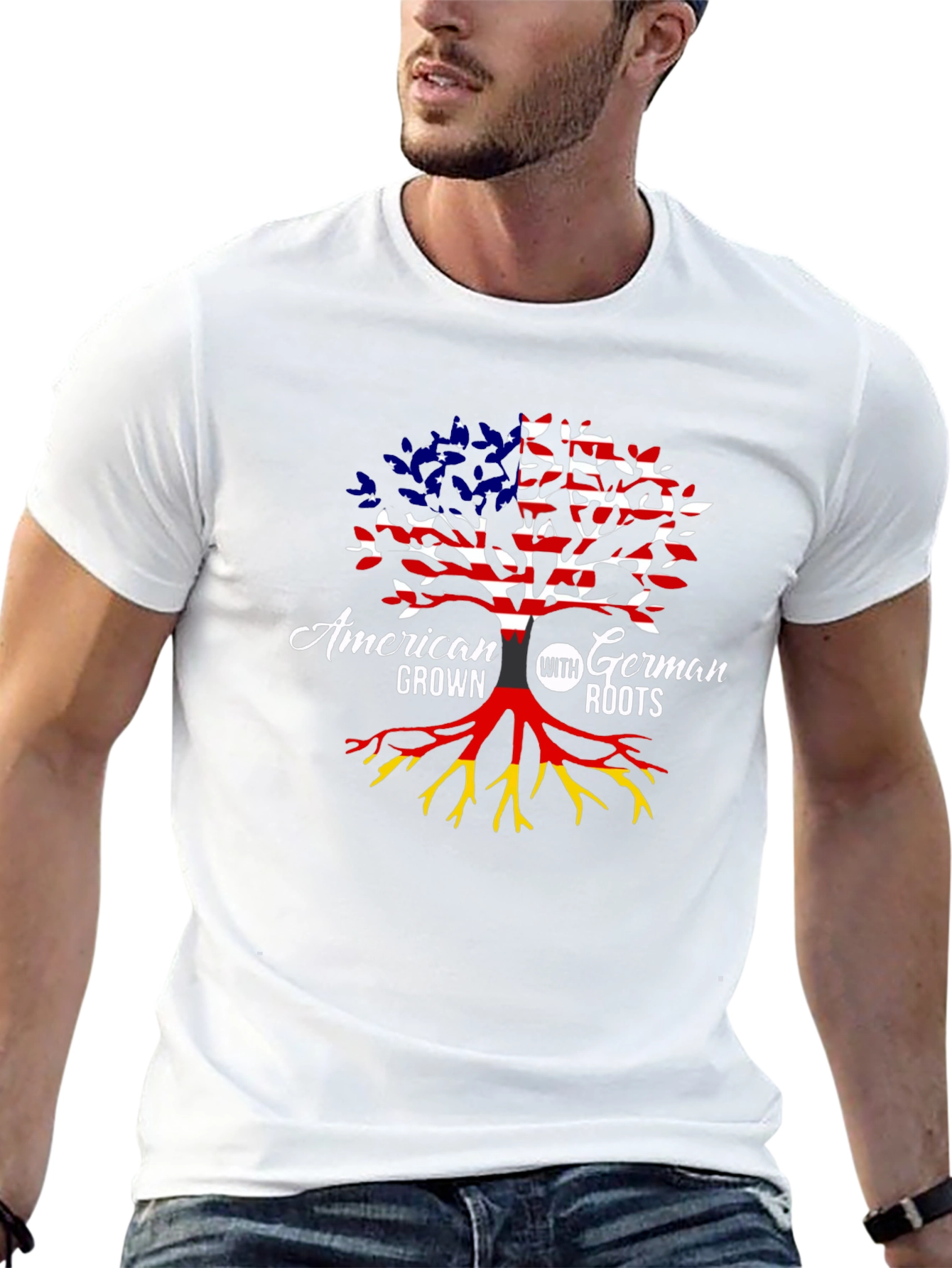 American Grown With German Roots Tree T-Shirt