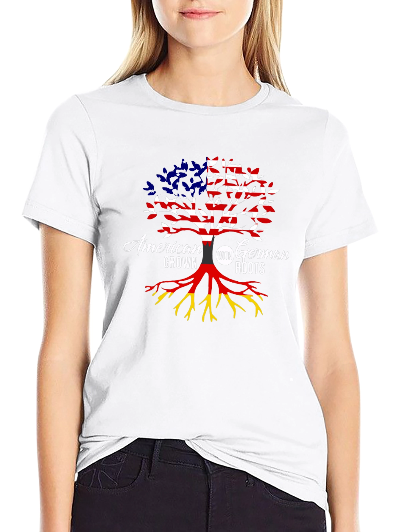 American Grown With German Roots Tree T-Shirt