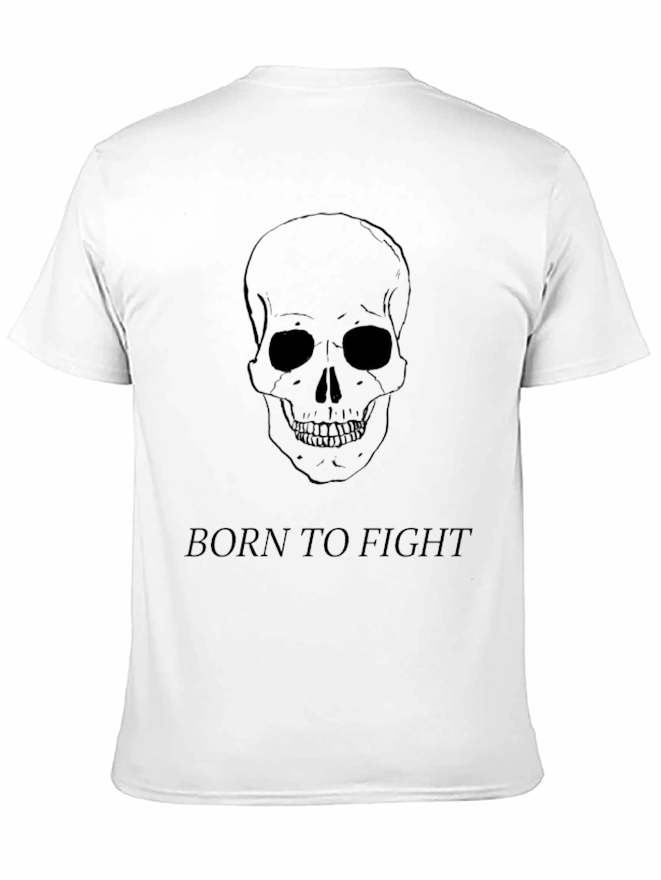 Skull Born to Fight Black Graphic Tee