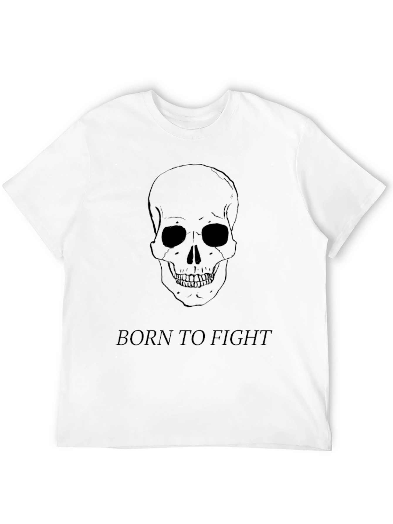 Skull Born to Fight Black Graphic Tee
