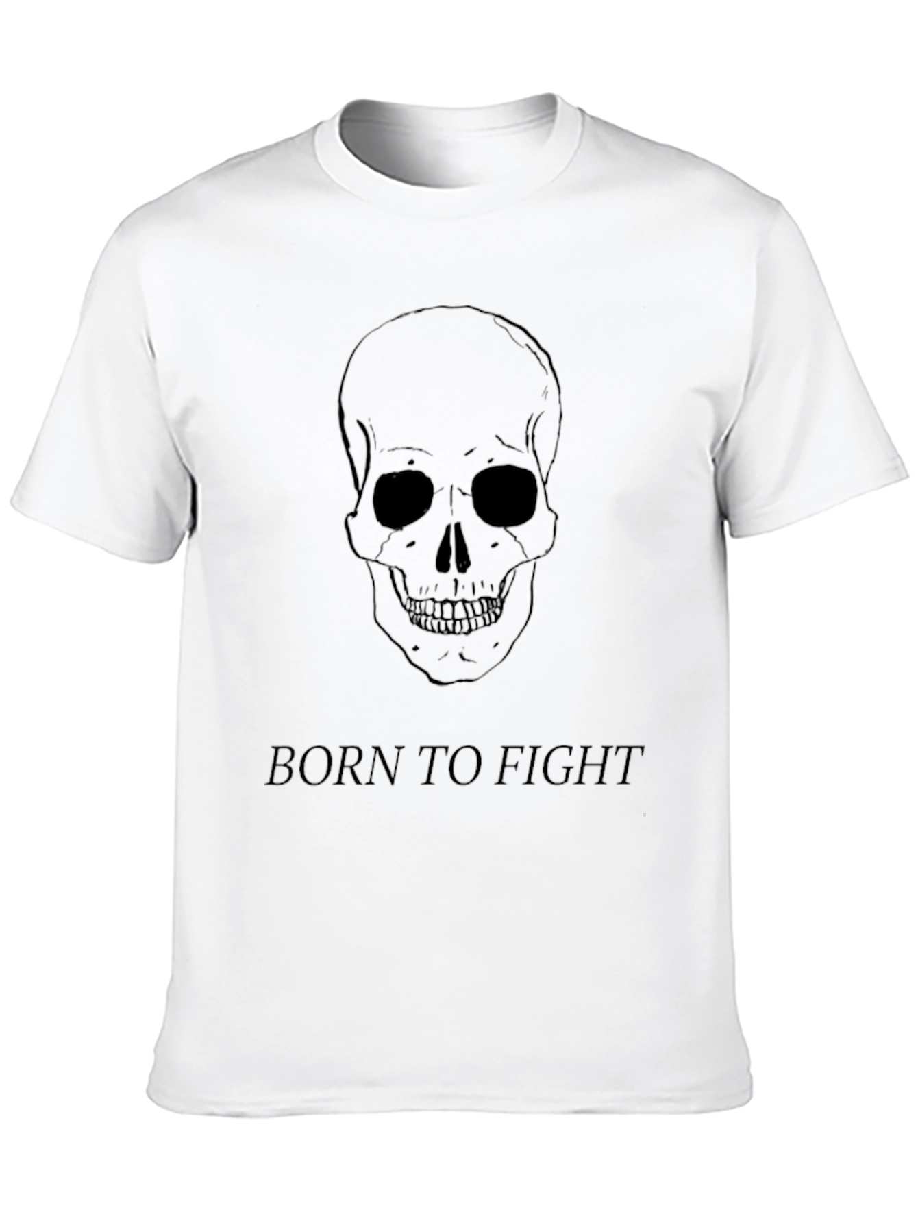 Skull Born to Fight Black Graphic Tee