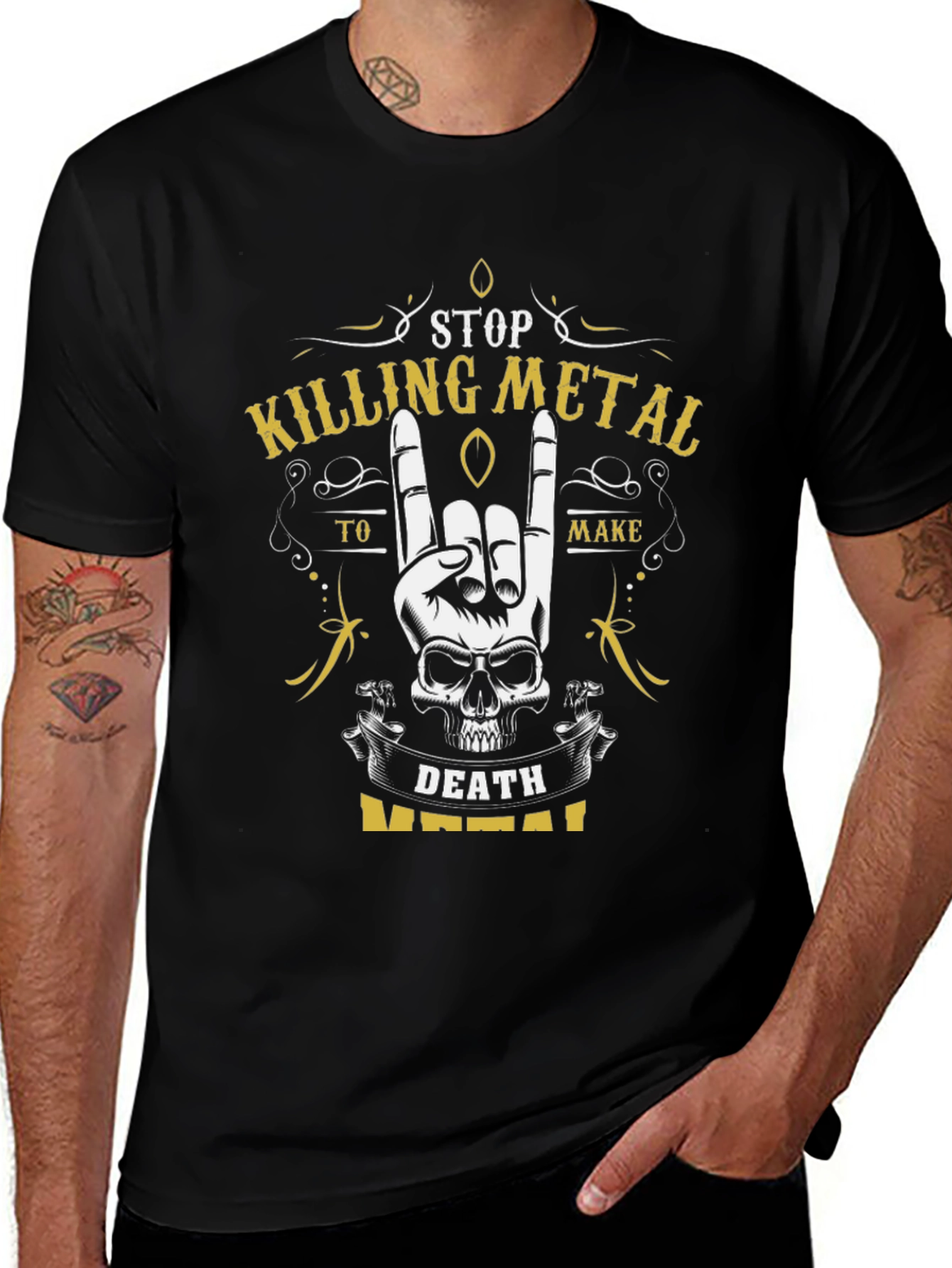 Stop Killing Metal T-Shirt - Death Metal Skull Design