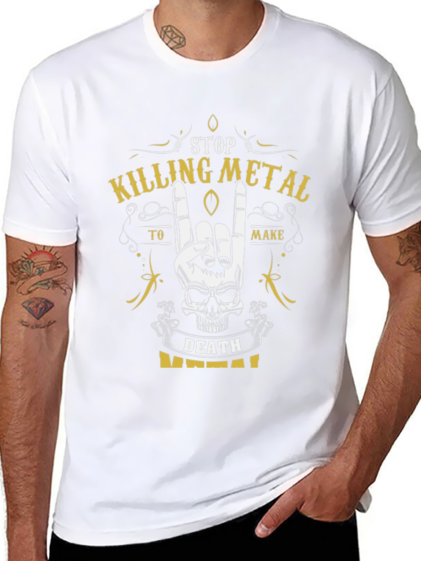 Stop Killing Metal T-Shirt - Death Metal Skull Design