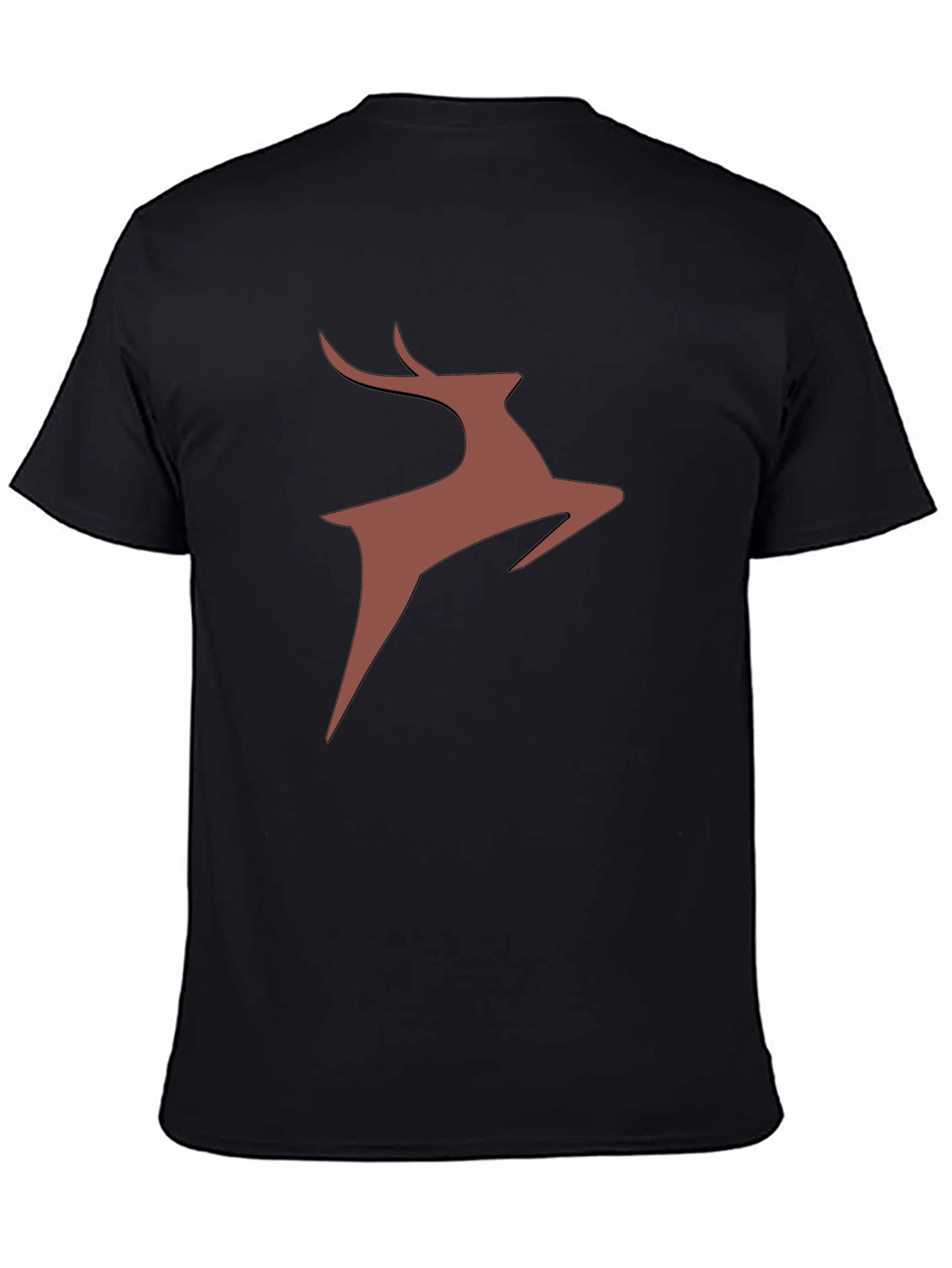 Stylish Deer Graphic Tee - Black Cotton Blend