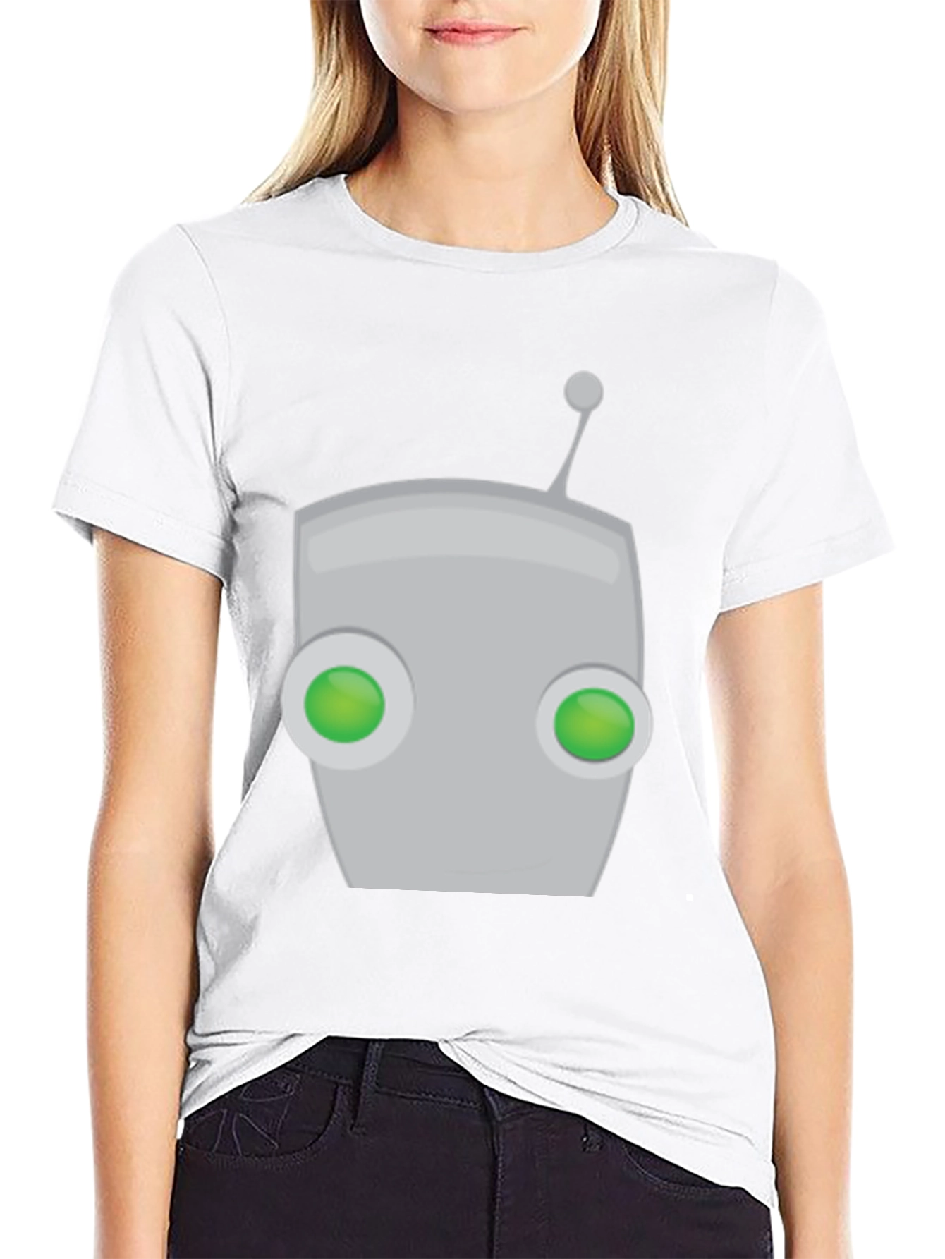 Mens Black Gir Robot Graphic Tee