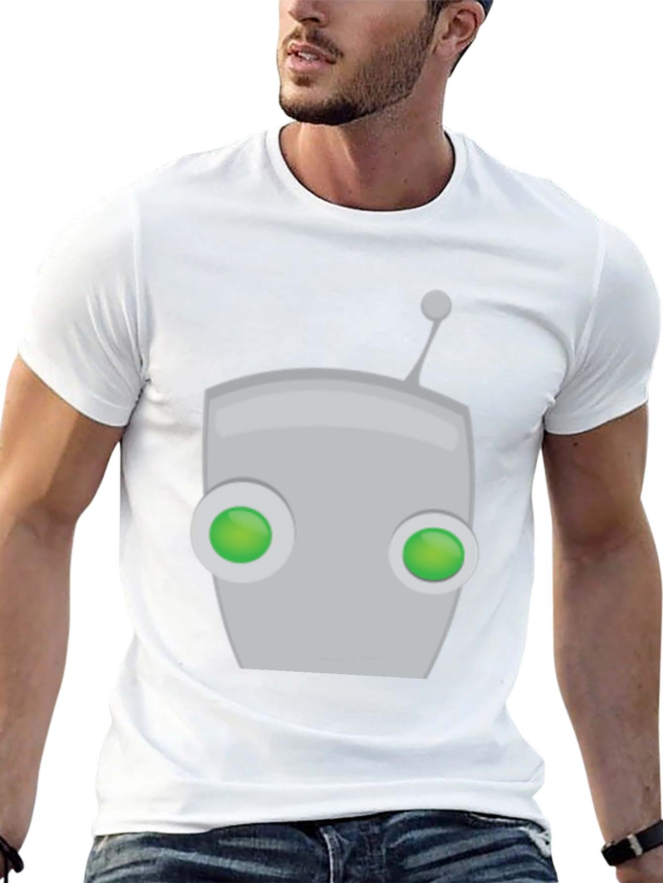 Mens Black Gir Robot Graphic Tee