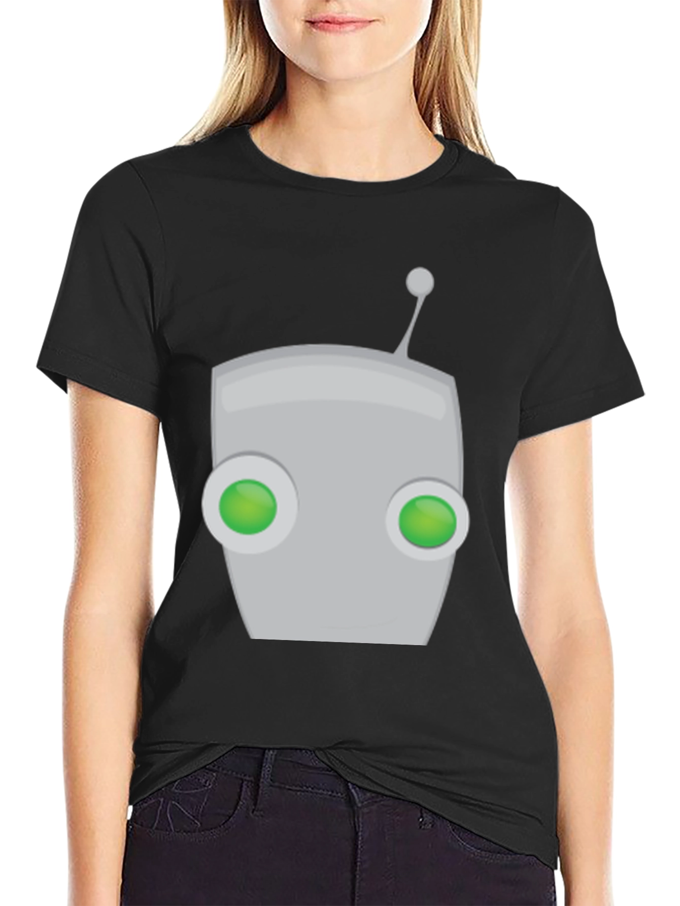Mens Black Gir Robot Graphic Tee