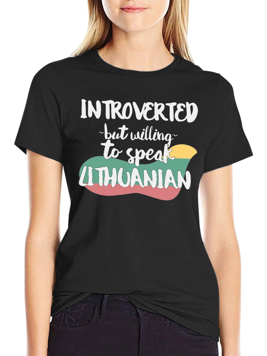 Introverted Lithuanian T-Shirt - Black Cotton Tee