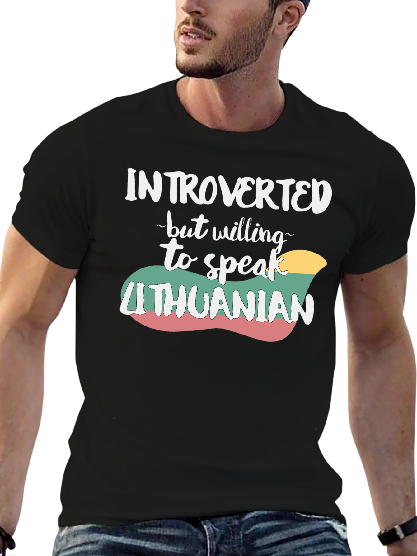 Introverted Lithuanian T-Shirt - Black Cotton Tee
