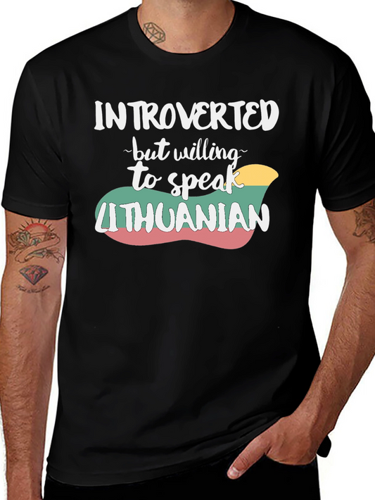 Introverted Lithuanian T-Shirt - Black Cotton Tee