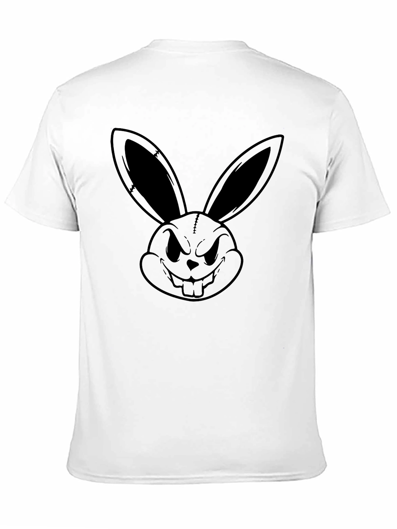 Edgy Rabbit Graphic Tee - Black Cotton T-Shirt