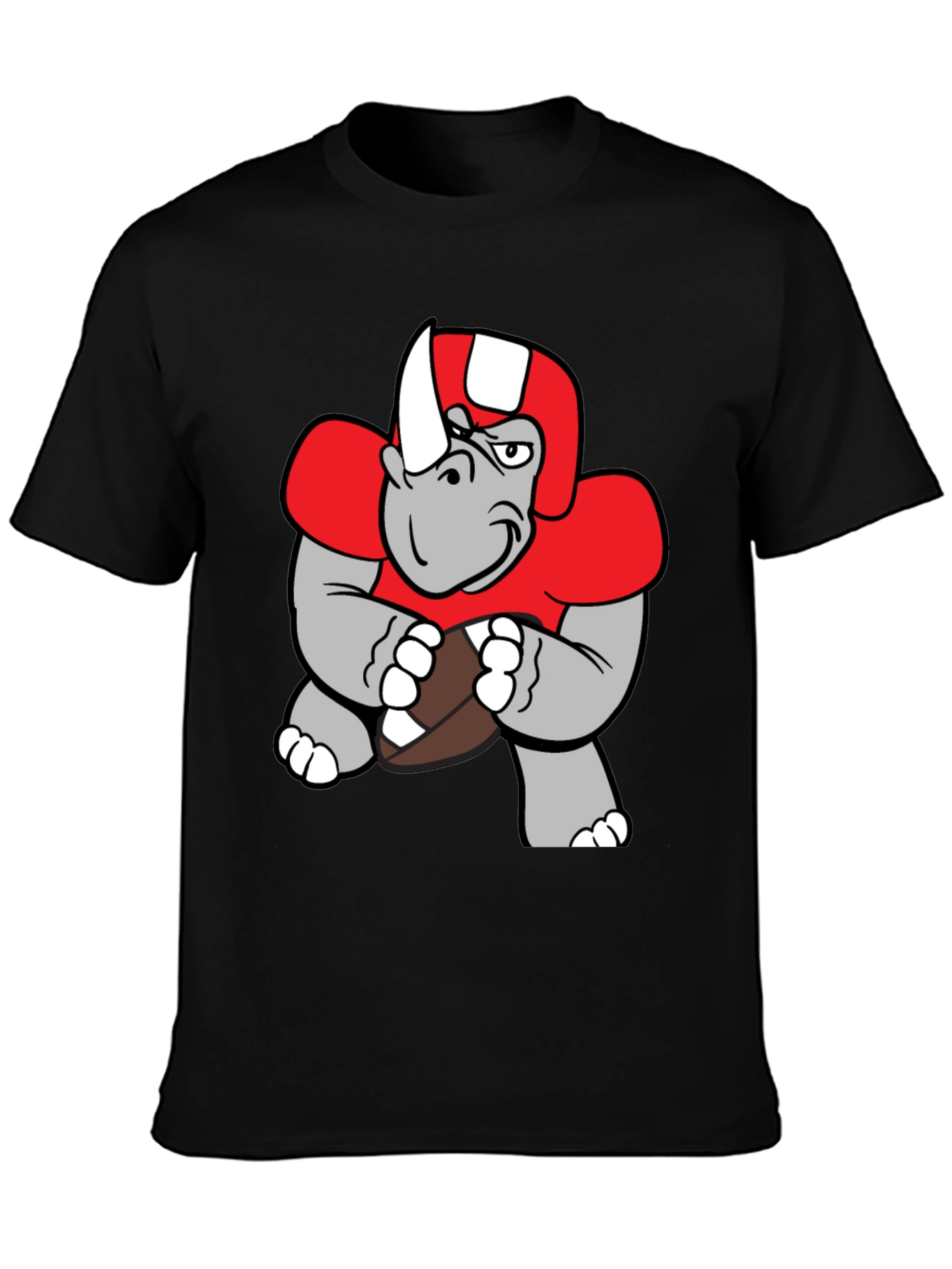 Rhino Football Player T-Shirt - Unique Cartoon Design