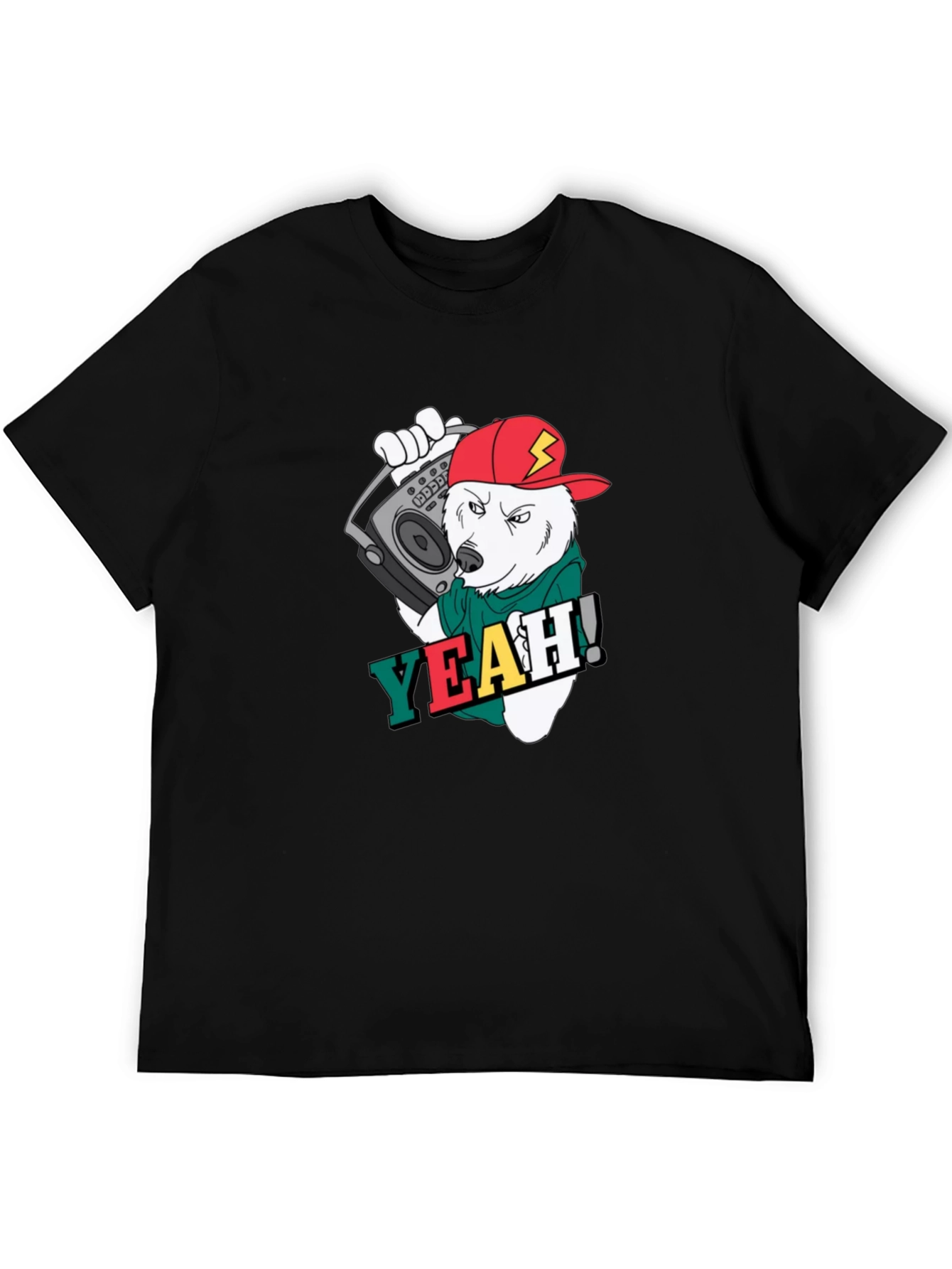 Cool Bear Graphic Tee - Black Cotton T-Shirt