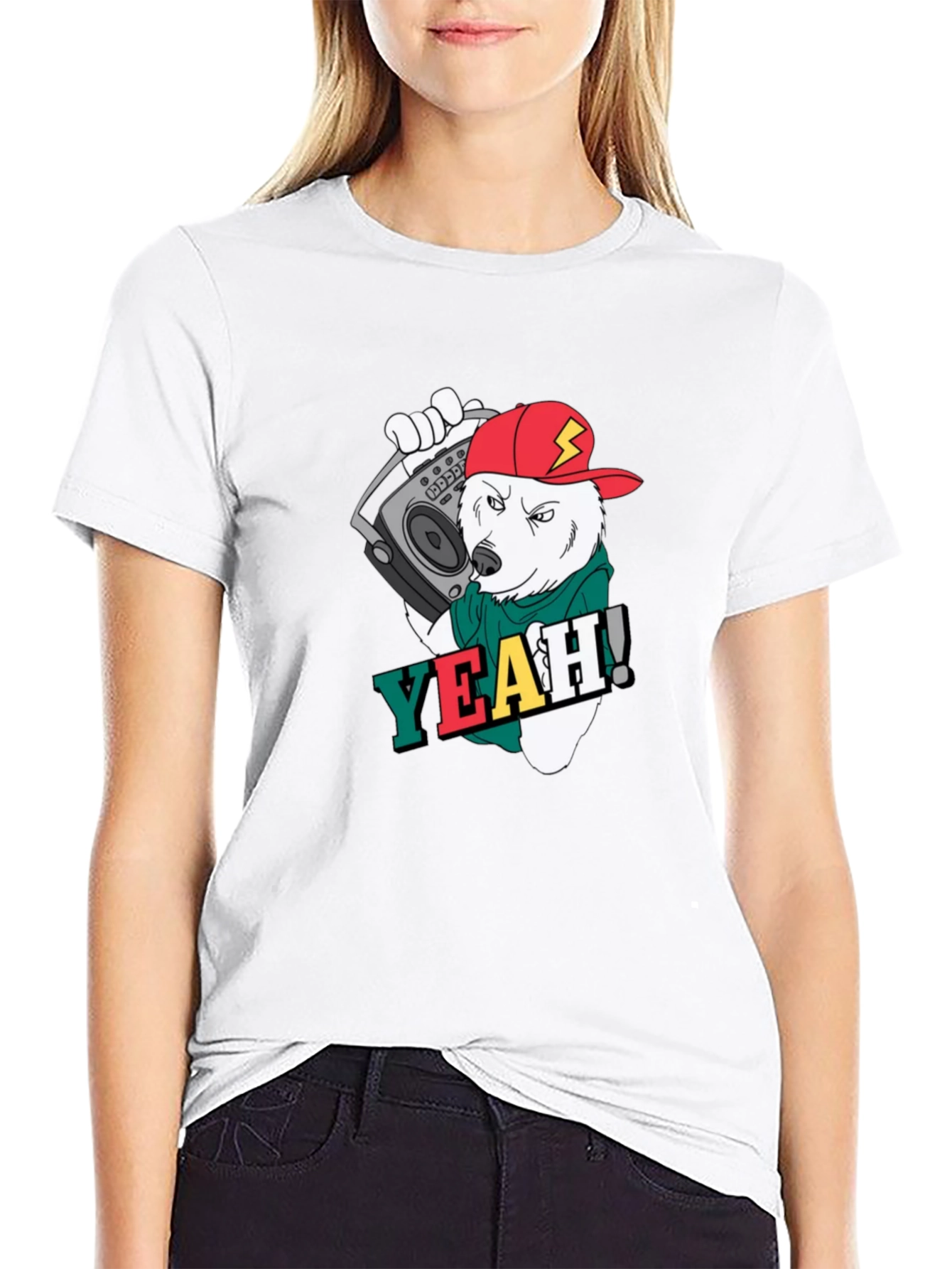 Cool Bear Graphic Tee - Black Cotton T-Shirt