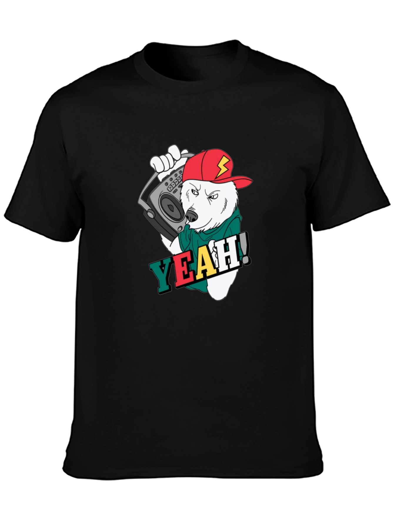 Cool Bear Graphic Tee - Black Cotton T-Shirt
