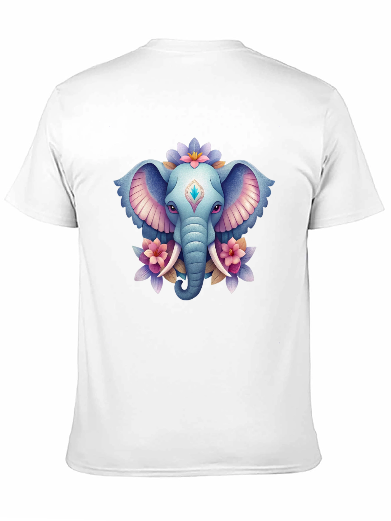 Elephant & Floral Graphic T-Shirt - Black