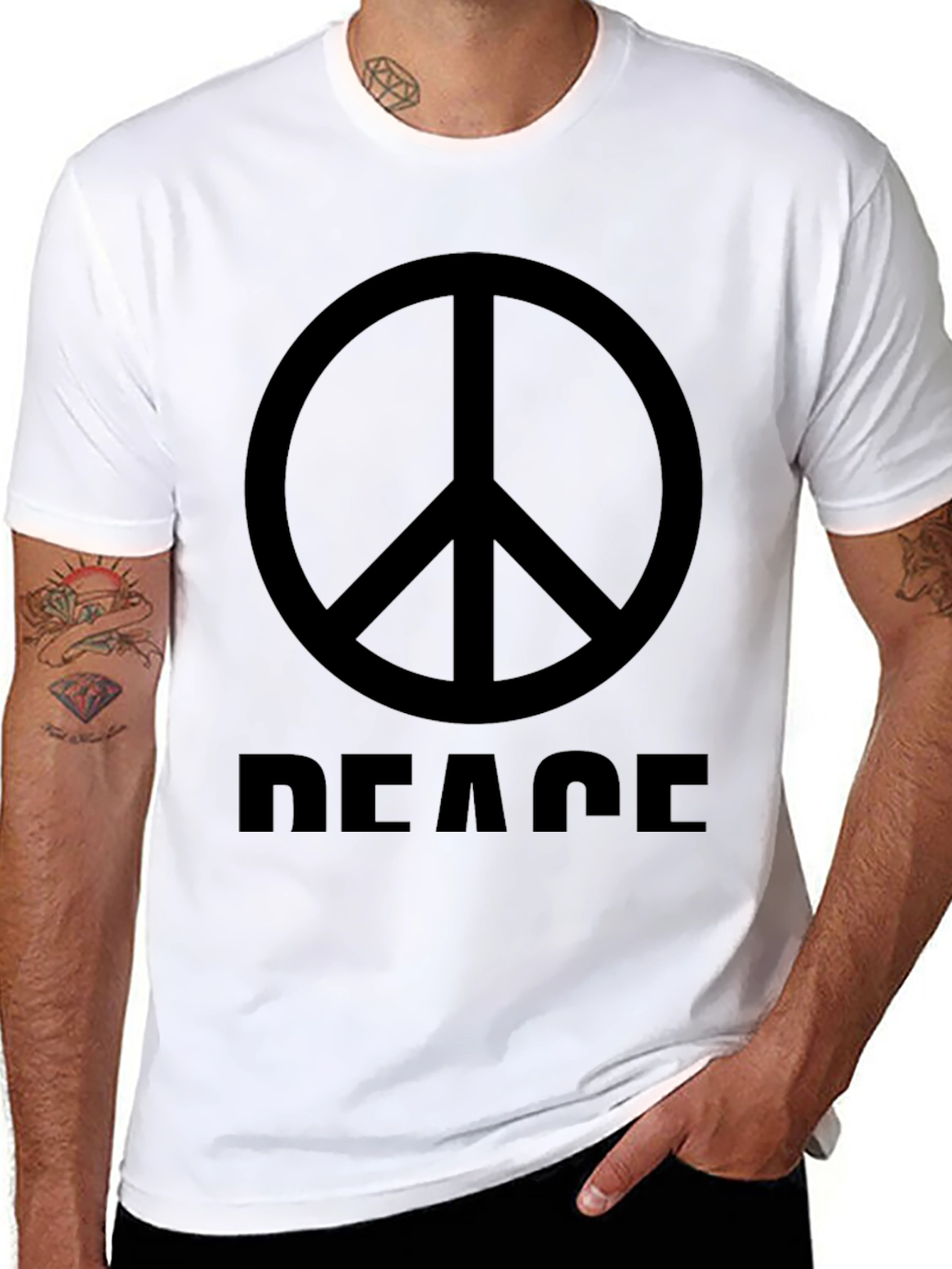 Peace Sign Graphic T-Shirt - Mens Black Tee