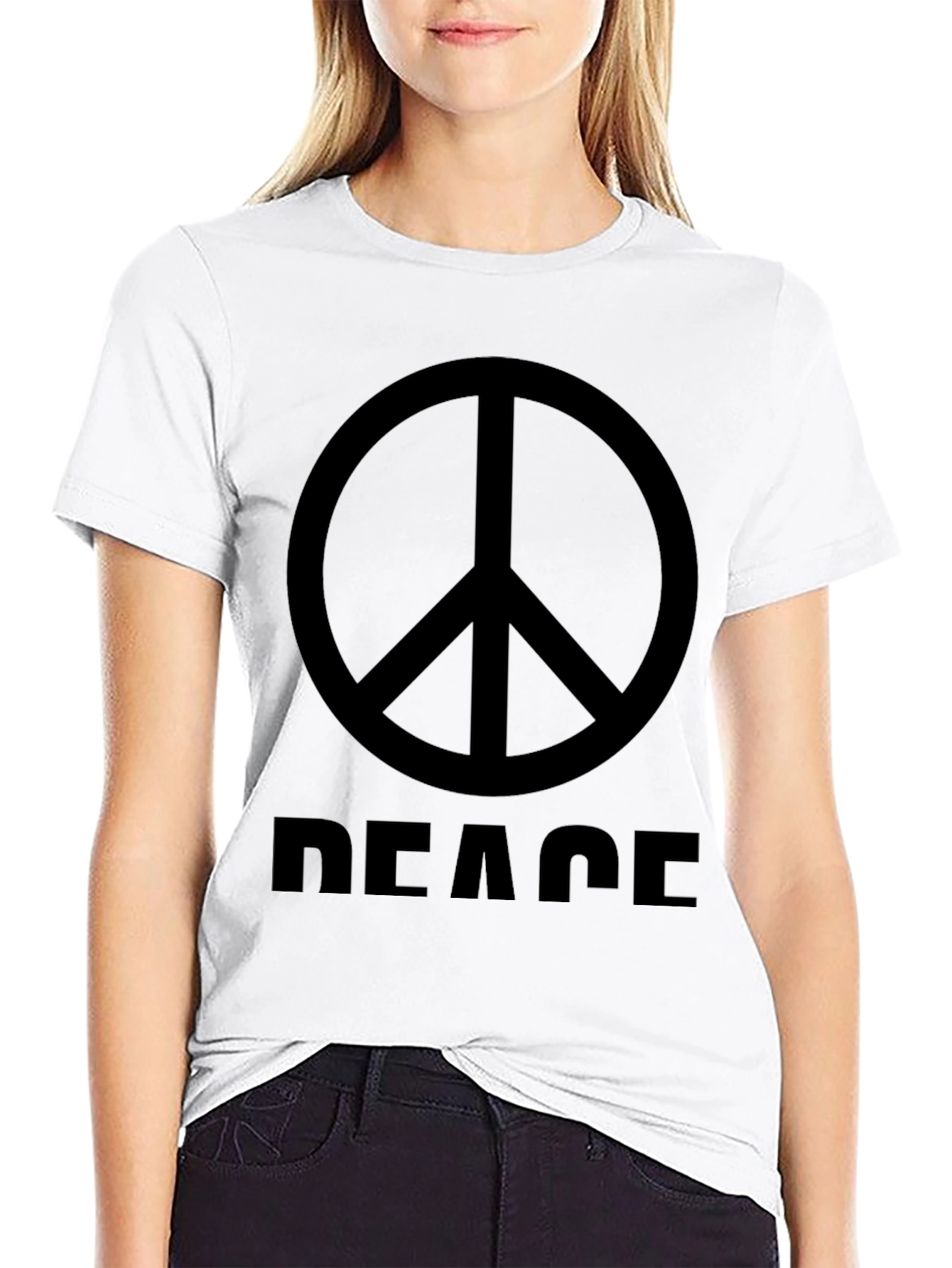 Peace Sign Graphic T-Shirt - Mens Black Tee
