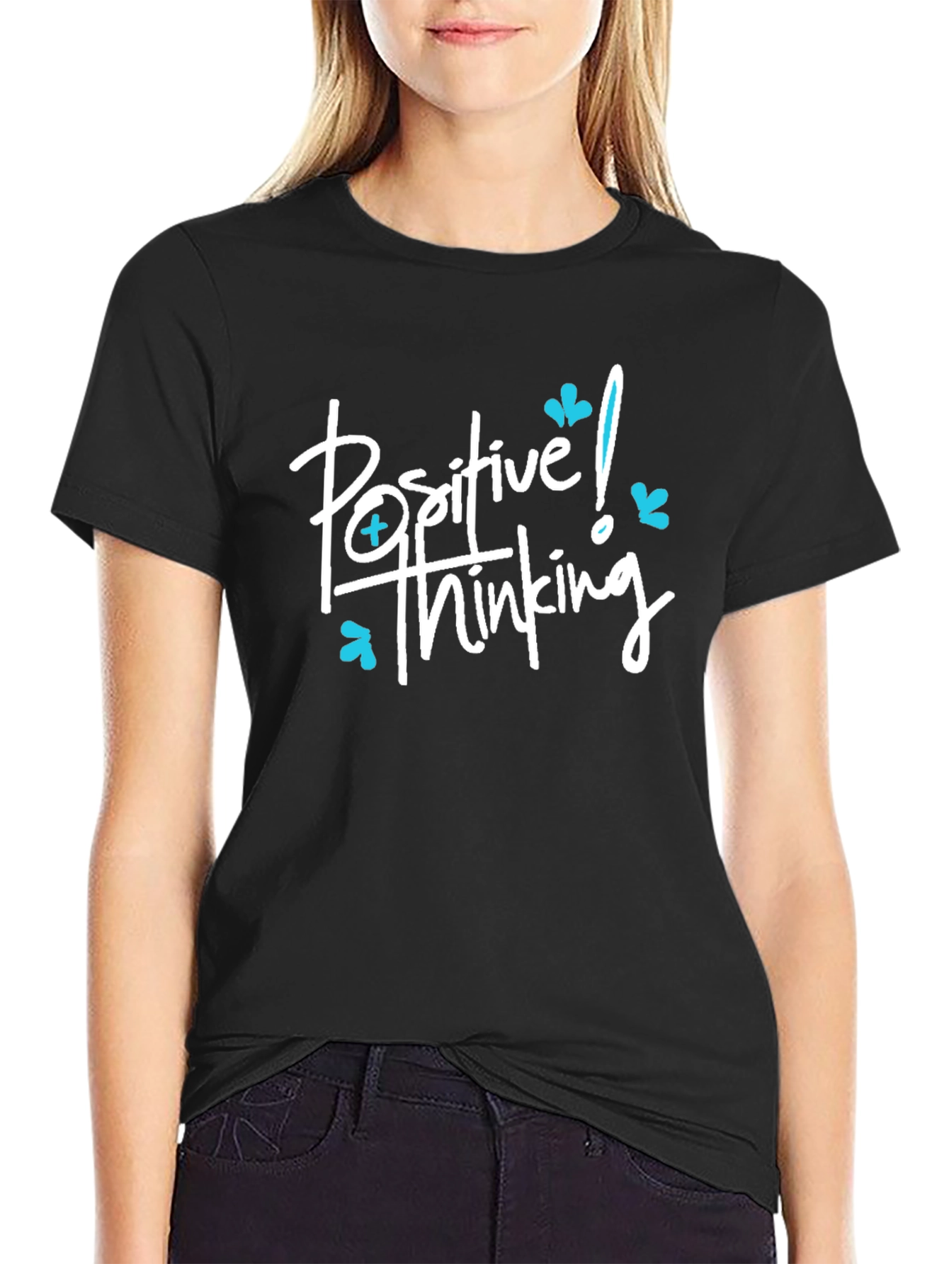 Positive Thinking Graphic Tee - Black