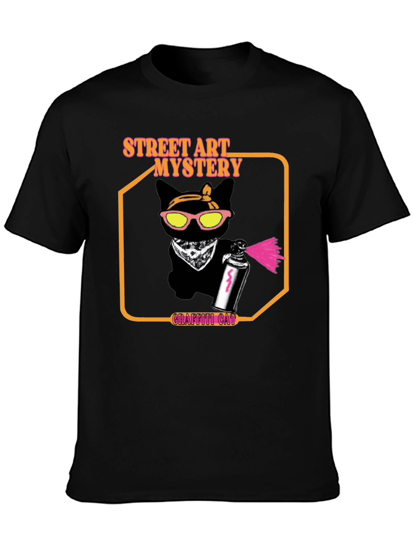 Street Art Mystery Graffiti Cat T-Shirt