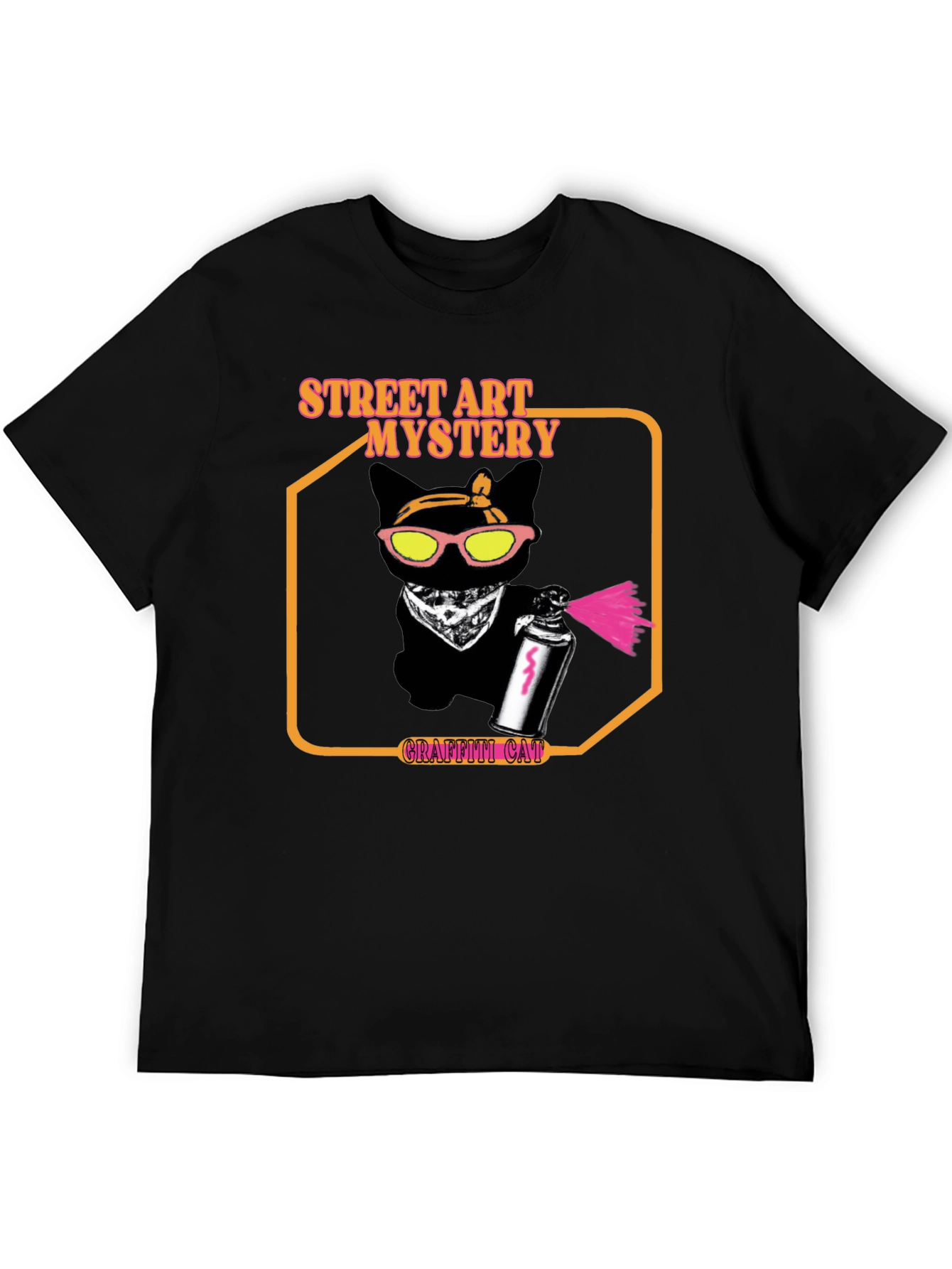 Street Art Mystery Graffiti Cat T-Shirt