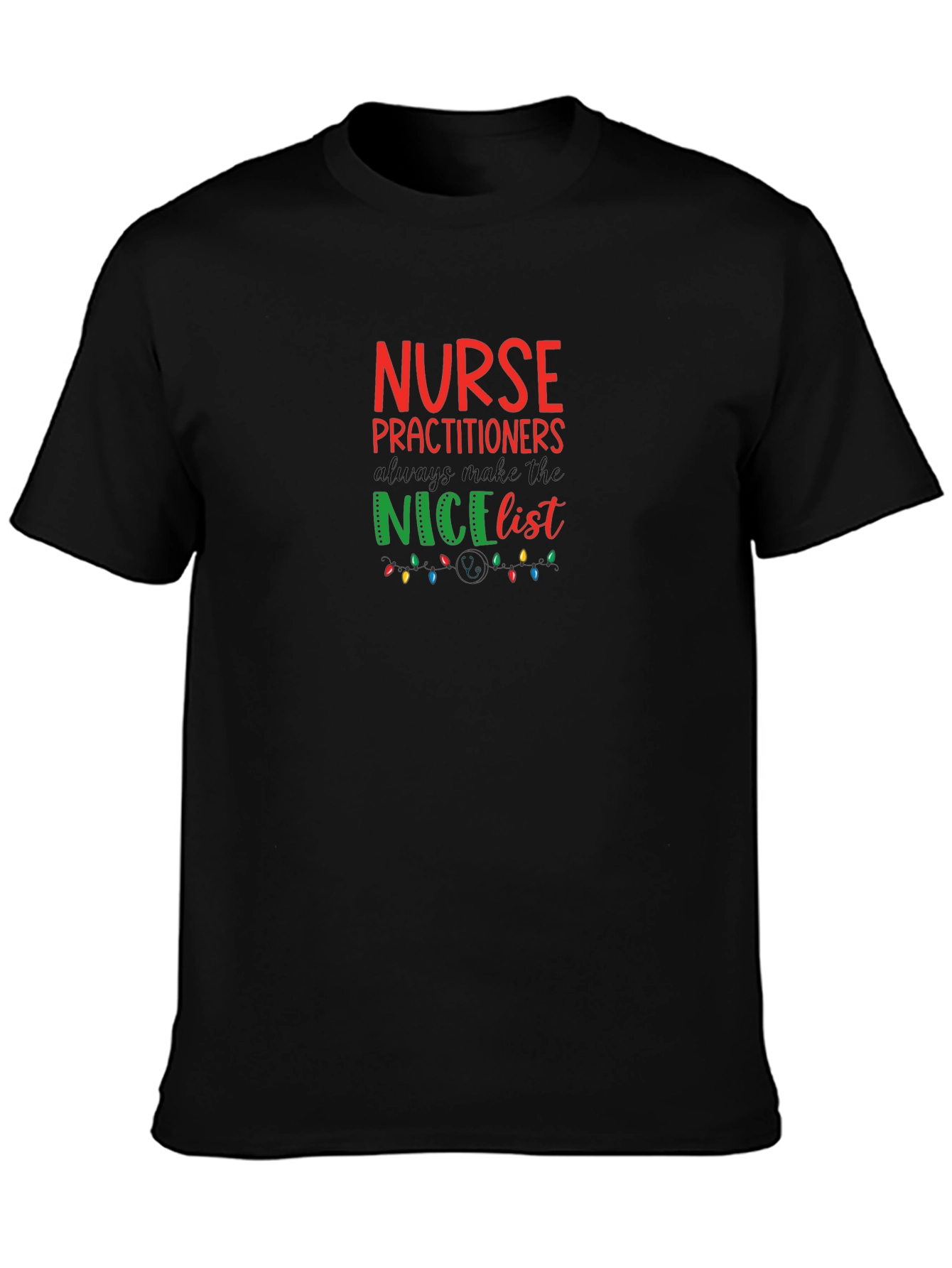 Nurse Practitioner Christmas Nice List T-Shirt