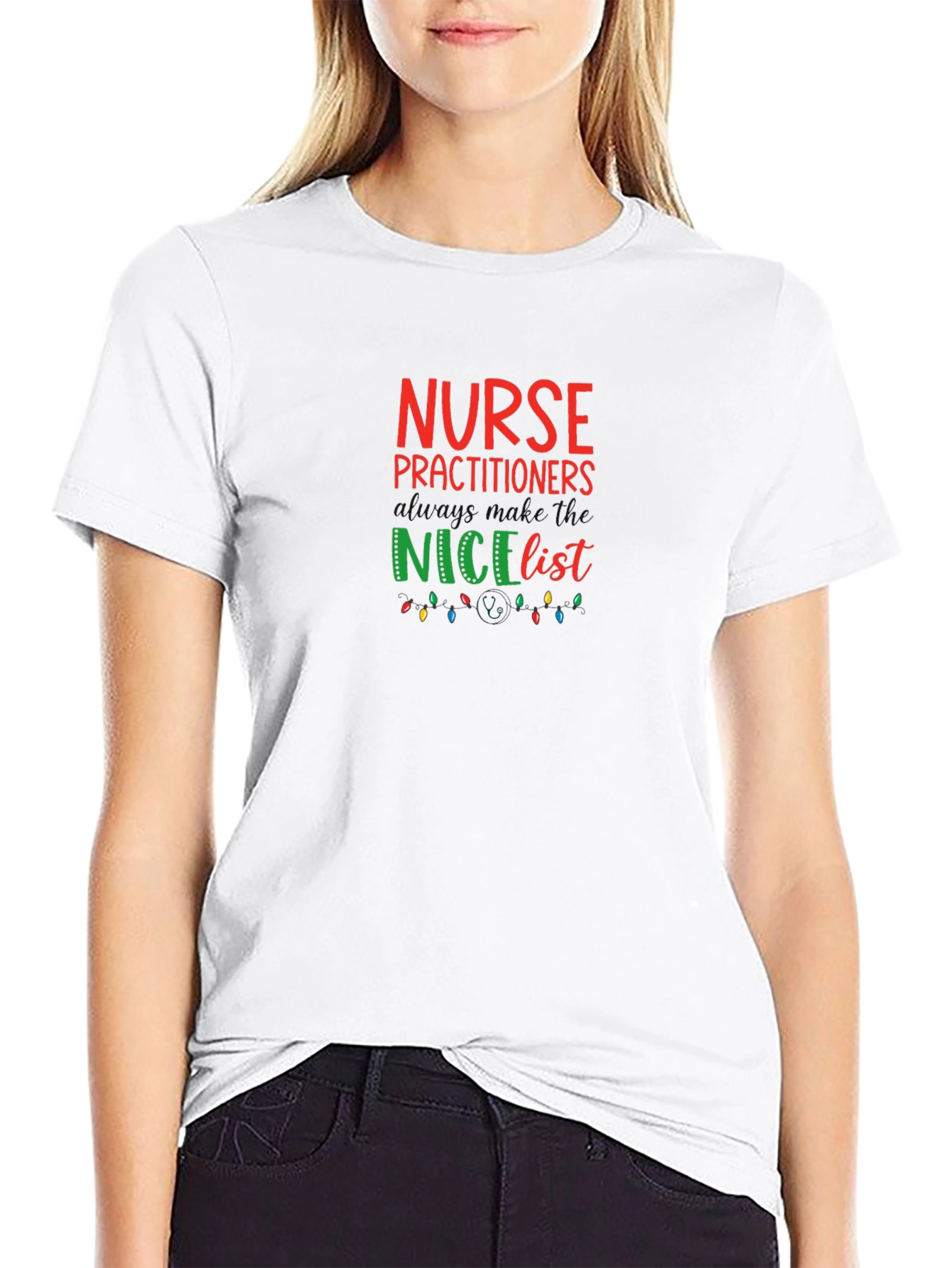 Nurse Practitioner Christmas Nice List T-Shirt