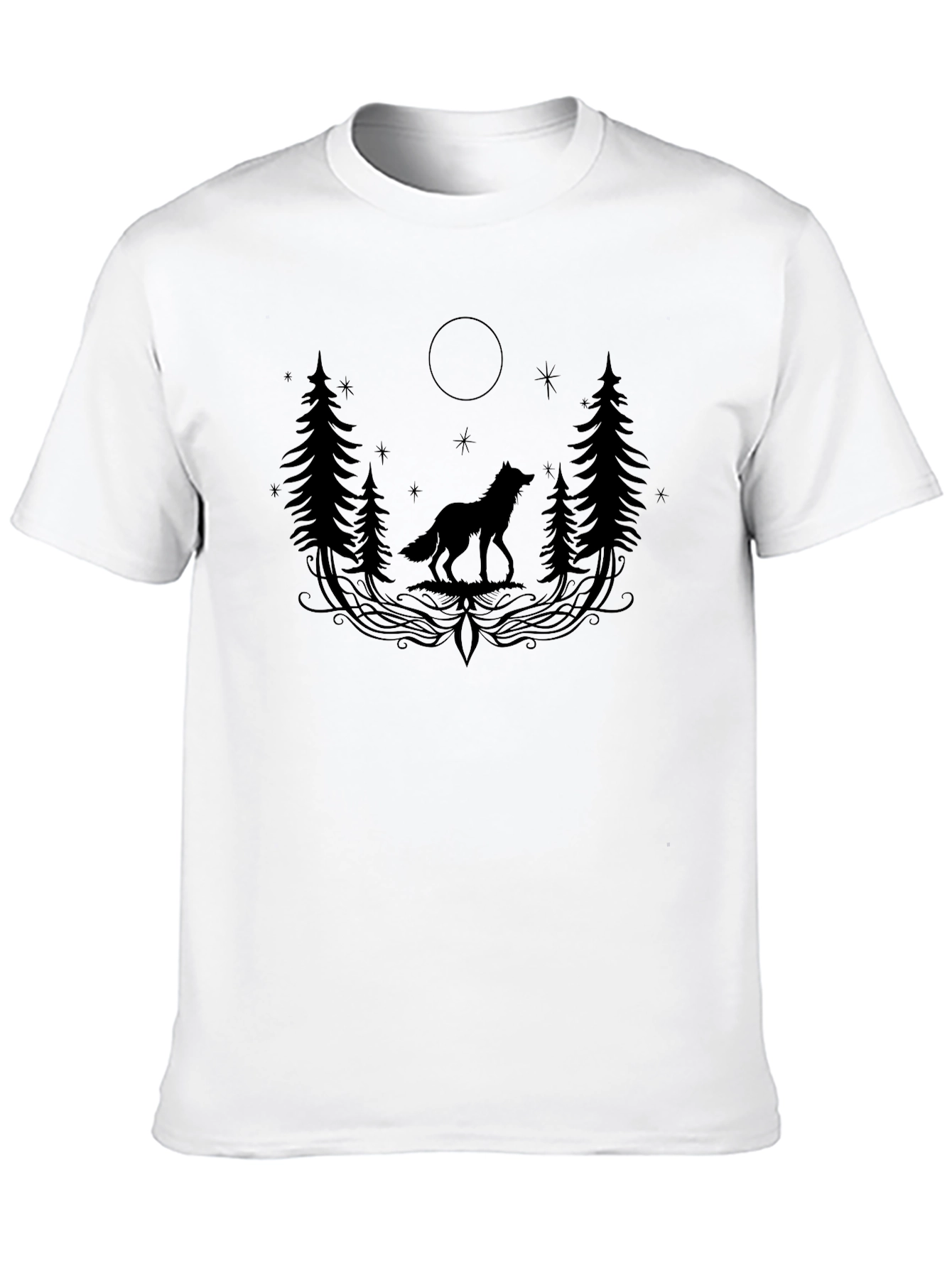 Wolf in the Woods Graphic Tee - Black