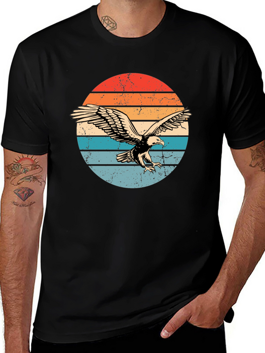Retro Eagle Graphic T-Shirt - Black