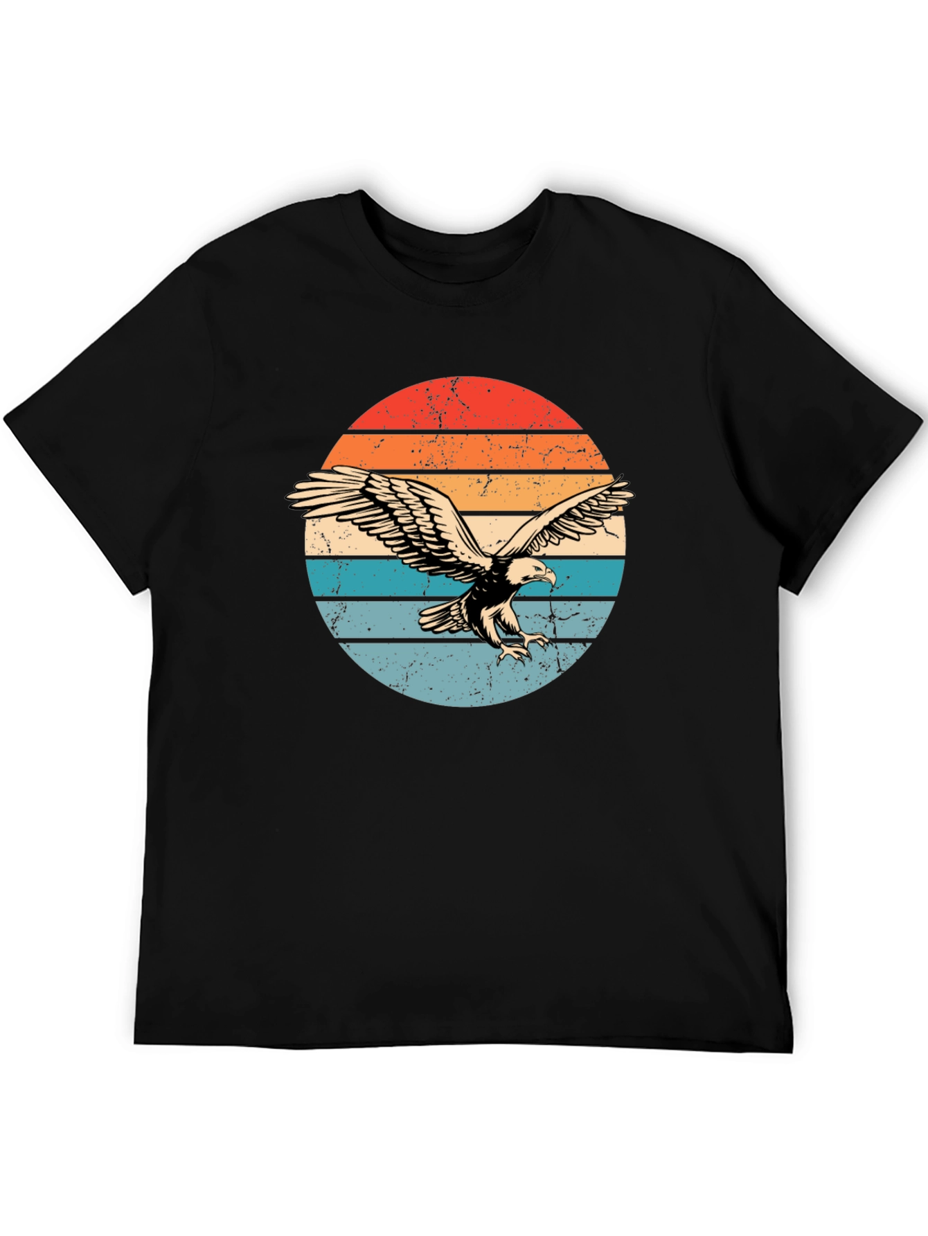 Retro Eagle Graphic T-Shirt - Black
