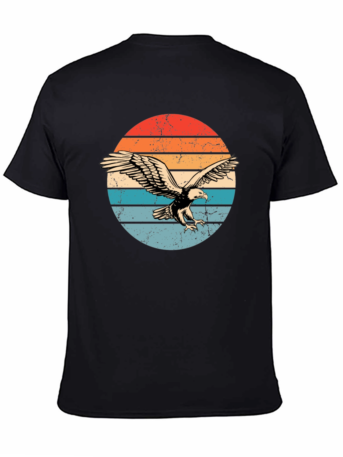 Retro Eagle Graphic T-Shirt - Black