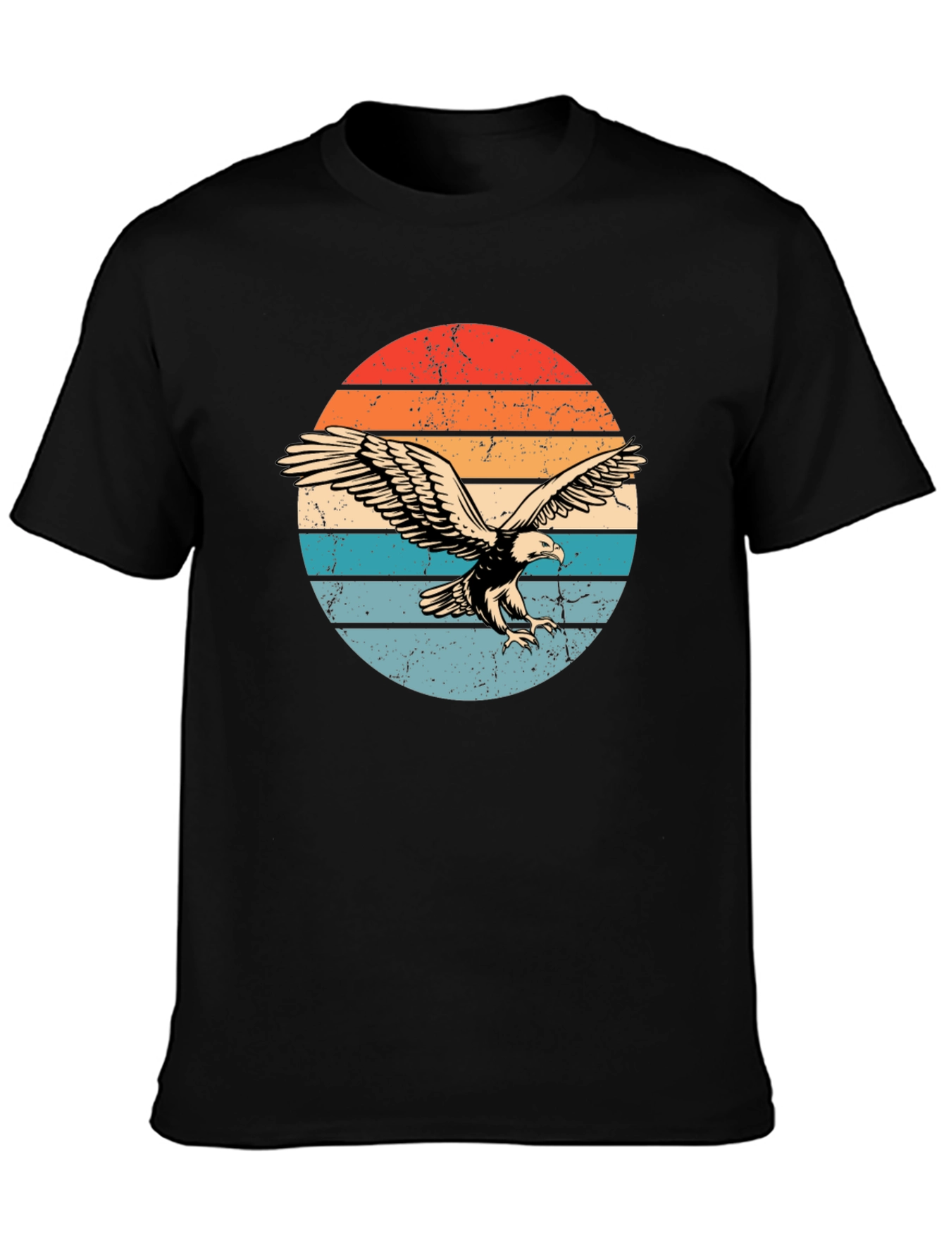 Retro Eagle Graphic T-Shirt - Black
