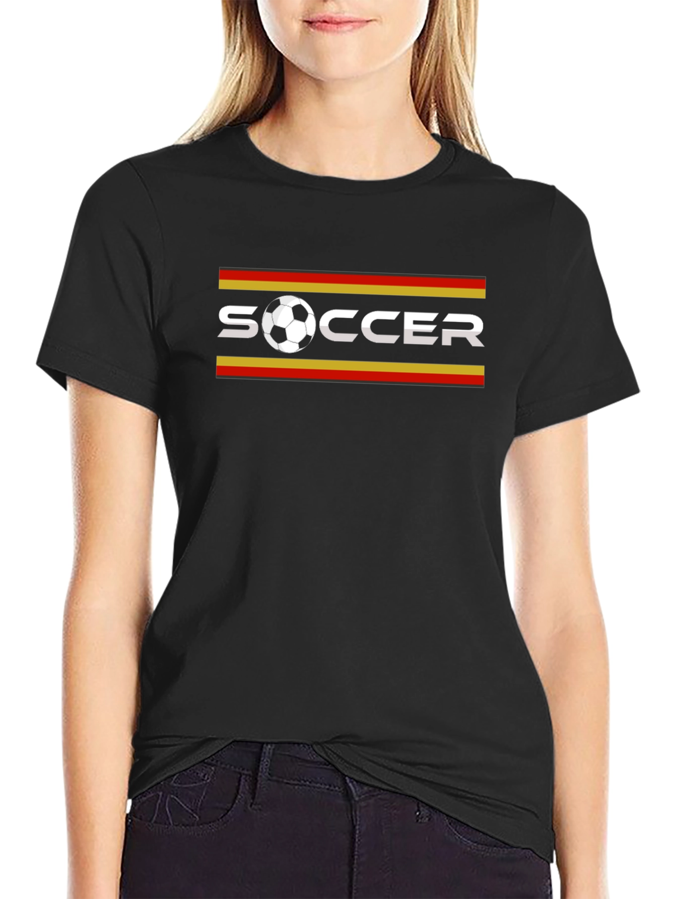 Soccer Graphic T-Shirt - Black Cotton Tee