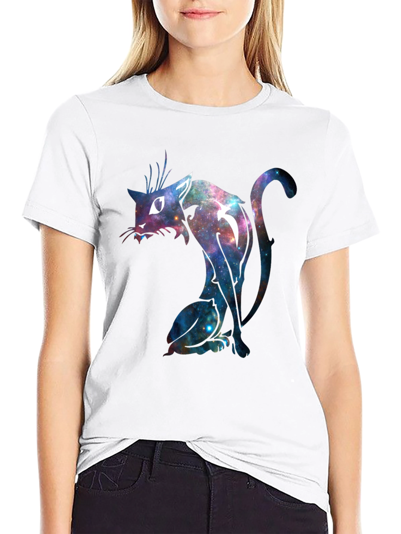 Galaxy Cat Graphic T-Shirt - Unique Design