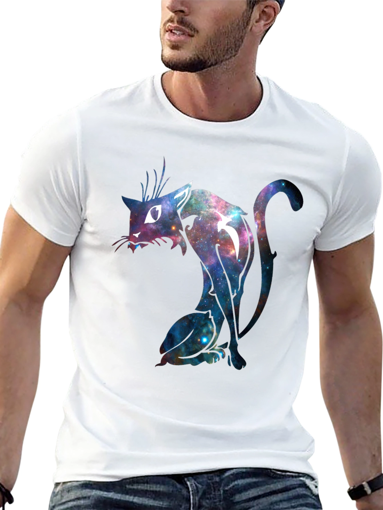 Galaxy Cat Graphic T-Shirt - Unique Design