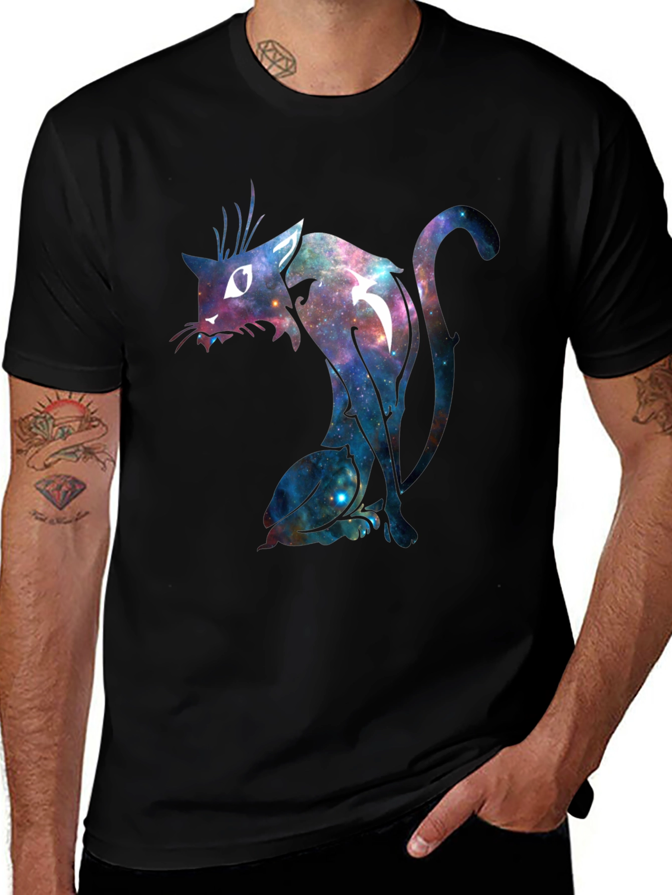 Galaxy Cat Graphic T-Shirt - Unique Design