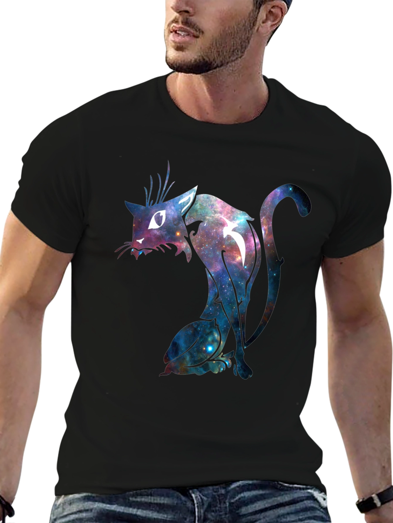 Galaxy Cat Graphic T-Shirt - Unique Design