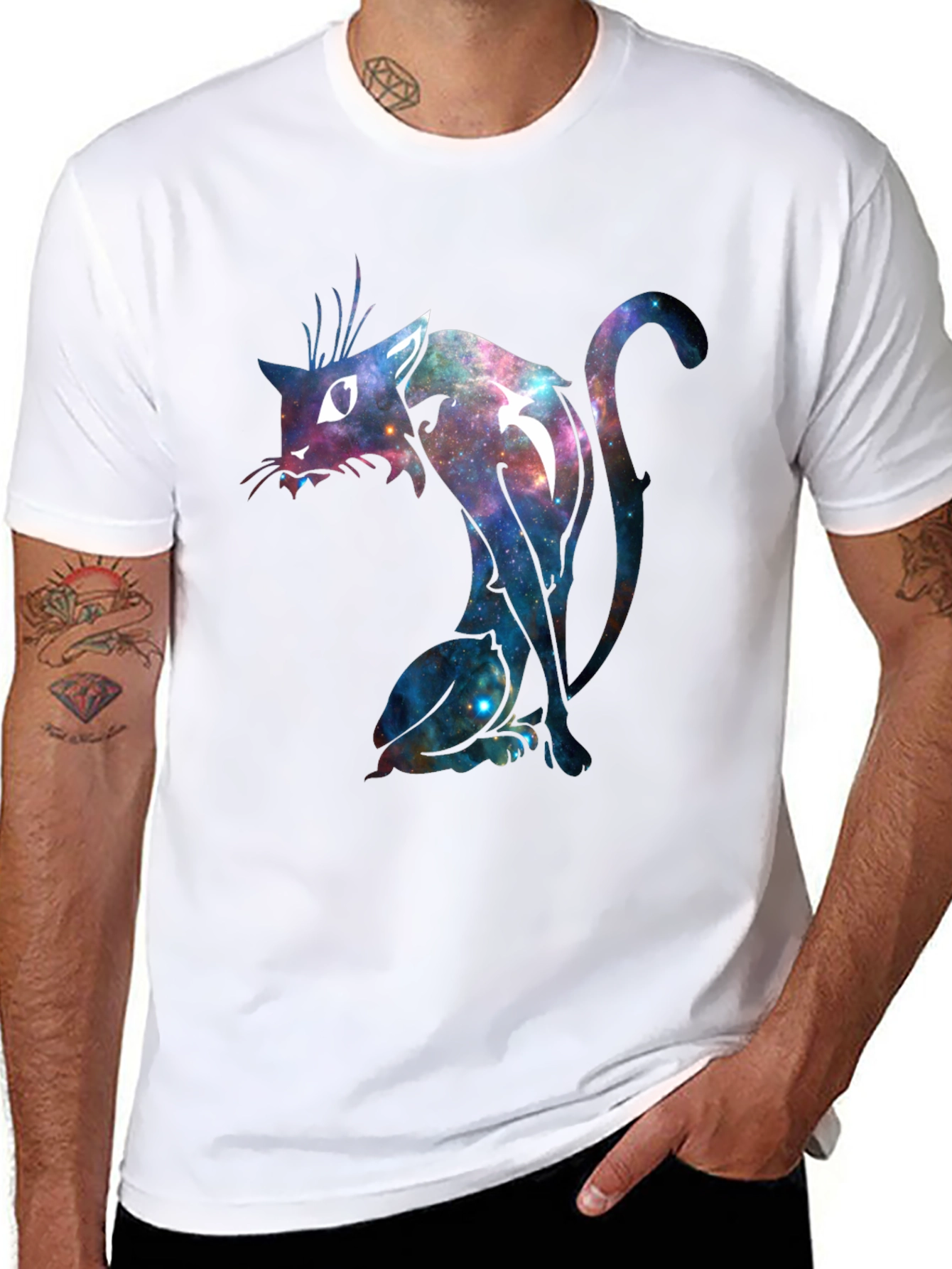 Galaxy Cat Graphic T-Shirt - Unique Design