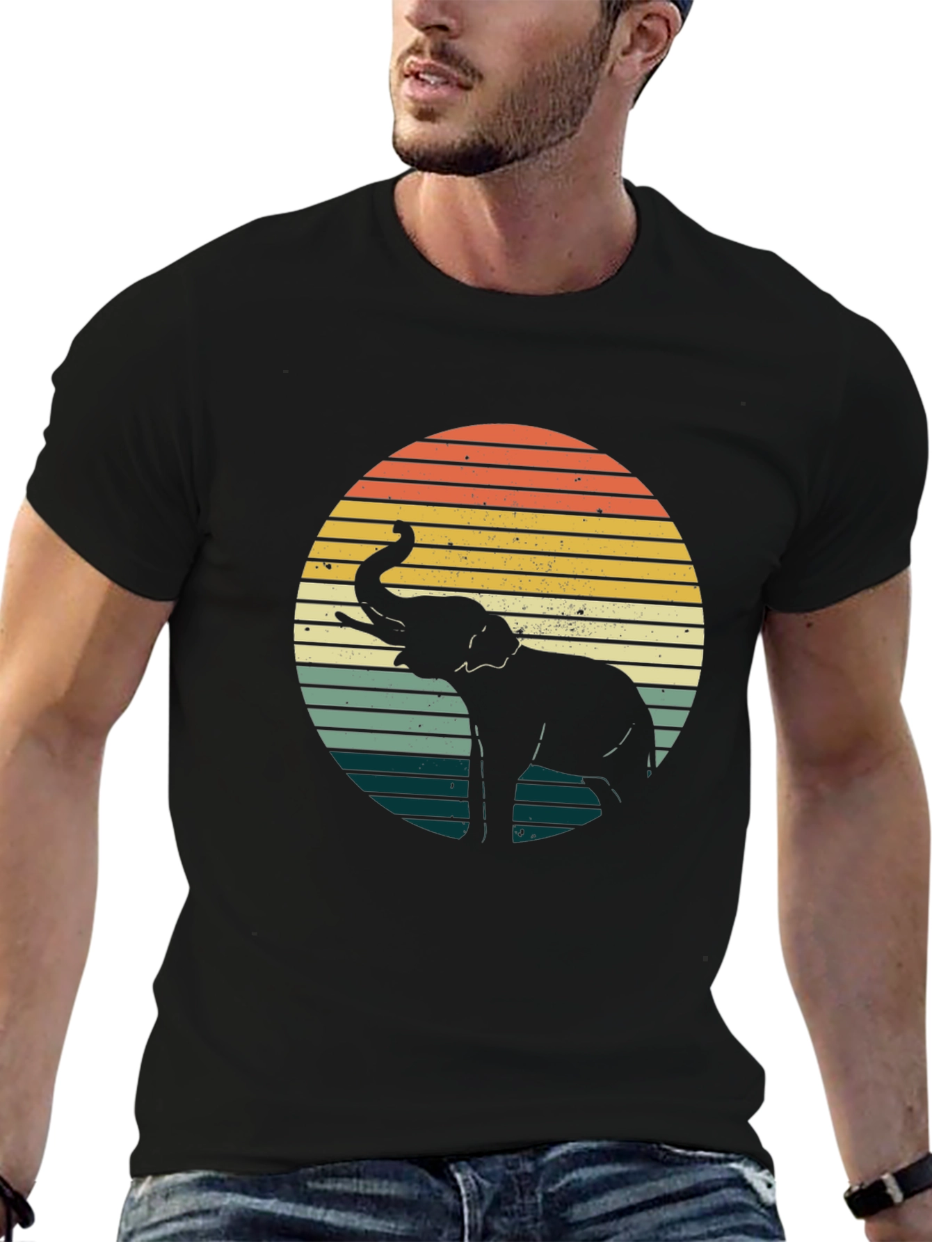 Retro Elephant Sunset T-Shirt