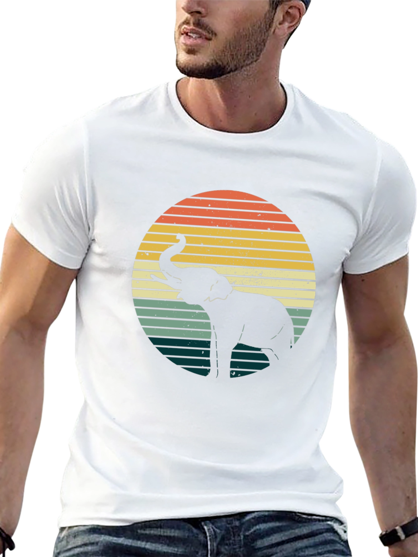 Retro Elephant Sunset T-Shirt